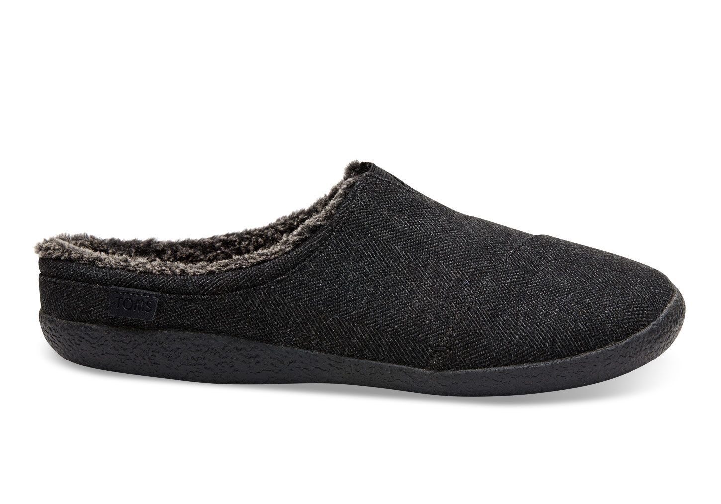 Toms Berkeley Herringbone Woolen - Mens Slippers - Black - NZ - 203914SQL